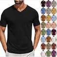 thumbnail image 2 of Utoimkio Summer T Shirts for Men Solid Color Crewneck Casual Loose Tee Tops Short Sleeve Blouses for Men Size S-XXL, 2 of 7