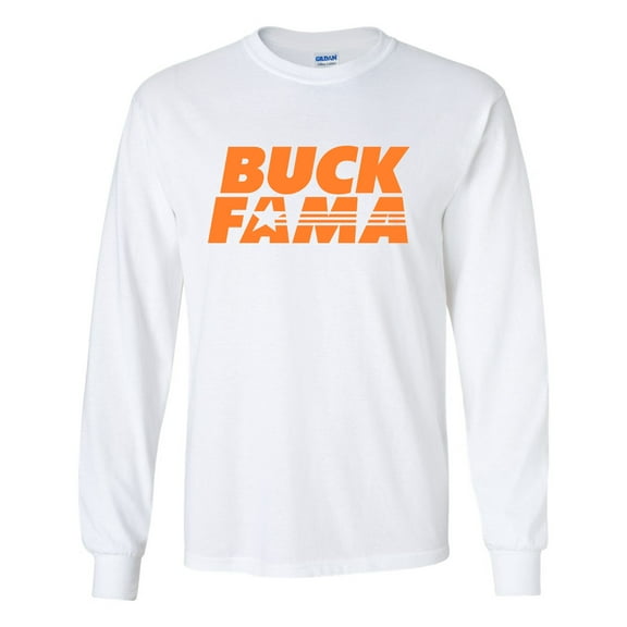 Tennessee Tshirt Football Team Color Tennessee Orange Tennessee Buck Fama Funny Rocky Top Mens Long Sleeve T-shirt Graphic Tee-White-medium