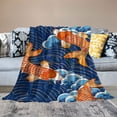 thumbnail image 2 of ARISTURING Goldfish Wave Pattern Flannel Blanket Soft Plush Blankets for All Seasons 40x50in, 2 of 6