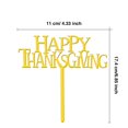 thumbnail image 2 of 10 Pieces Happy Thanksgiving Cake Topper Cupckae for Thanksgiving Day Party ration (Gold), 2 of 7