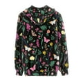 thumbnail image 4 of Renewold Women Butterfly Flowers Sweatshirt Hoodie with Zip-Front Pocket Athletic Yoga Clothing Size 5XL Y2K Activewear Running Sweatshirt Casual Jackets, 4 of 6