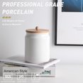 thumbnail image 2 of SWEEJAR Ceramic Kitchen Canisters, 58 FLOZ Porcelain Food Storage Jar with Airtight Seal Wooden Lid, Home Container Serving,White, 2 of 6