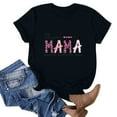 thumbnail image 2 of WREESH Graphic Mama Shirts for Women Summer Short Sleeve Crew Neck Tops Black, 2 of 4