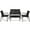 Black, variant on Resenkos 4 Pieces Patio Set Outdoor Furniture Sets Modern Fabric Chair Conversation Sets with Coffee Table for Yard and Bistro, White