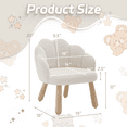 thumbnail image 6 of Guyou Solid Wooden Toddler Chair Ages 1-6, Kids Preschool Arm Chair with Flower Back, Upholstered Kid Reading Chair, Sherpa Kids Desk Chair for Playroom Kindergarten Preschool Bedroom, White, 6 of 10