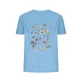 thumbnail image 1 of Camisetas de Verano de Mujer Pequeña Flor Impresa Cuello Redondo Manga Corta Superior, Verano Superior de las Mujeres, 1 of 8