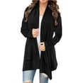thumbnail image 2 of Cardigan Sweaters for Women Casual Crochet Hollow Out Knit Sweater Coats Lightweight Open Front Duster Cardigans Fall Fashion Travel Outwear, 2 of 6