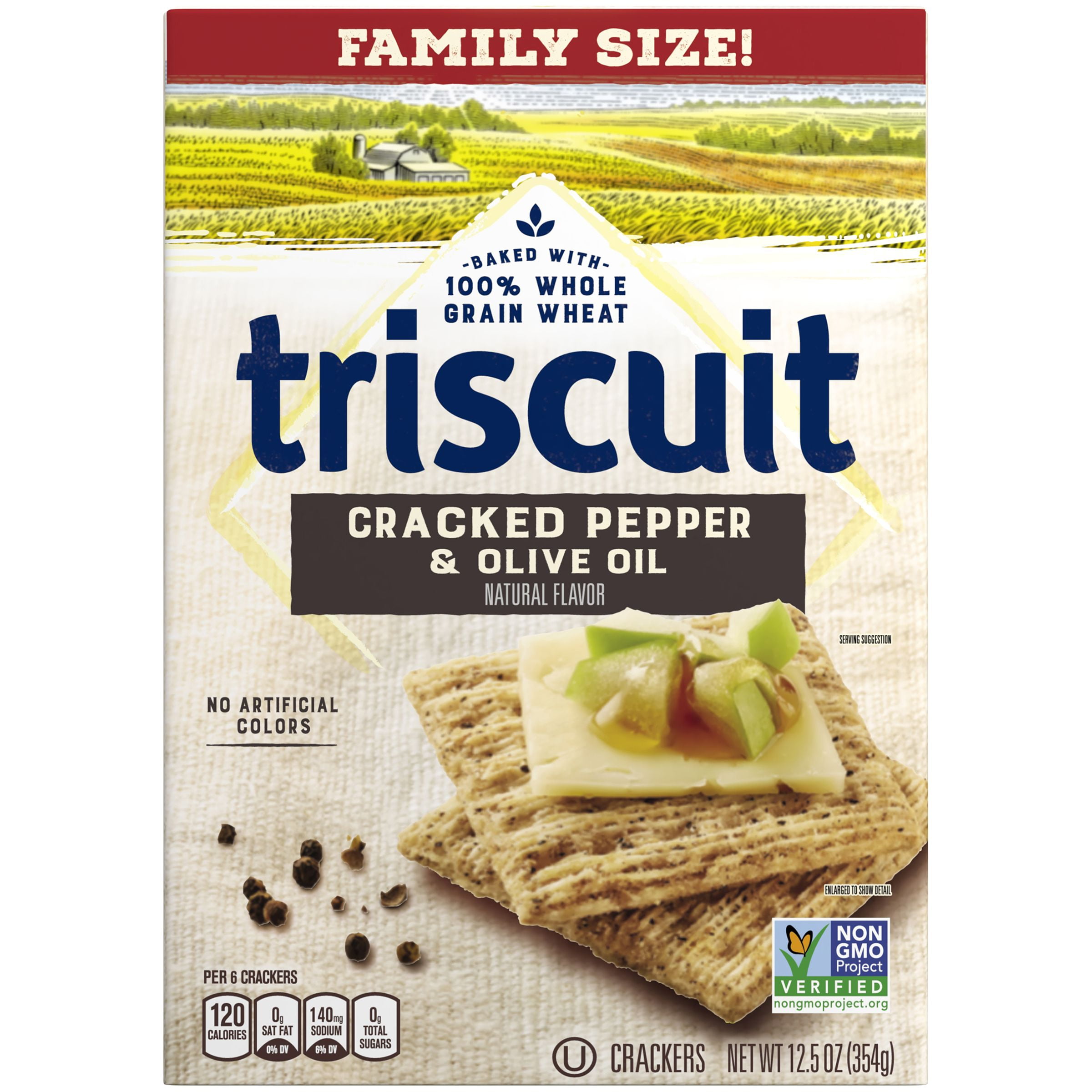 Triscuit Cracked Pepper & Olive Oil Crackers - Family Size - 13oz