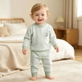 thumbnail image 2 of Baby Boy Girls Girls' 2 Piece Made With Cotton Sleepwear Fall Clothes Fall Winter Outfit 100 Boy Girl Green Fall Winter Tops+Pants Pajamas & Dailywear Set, 2 of 7