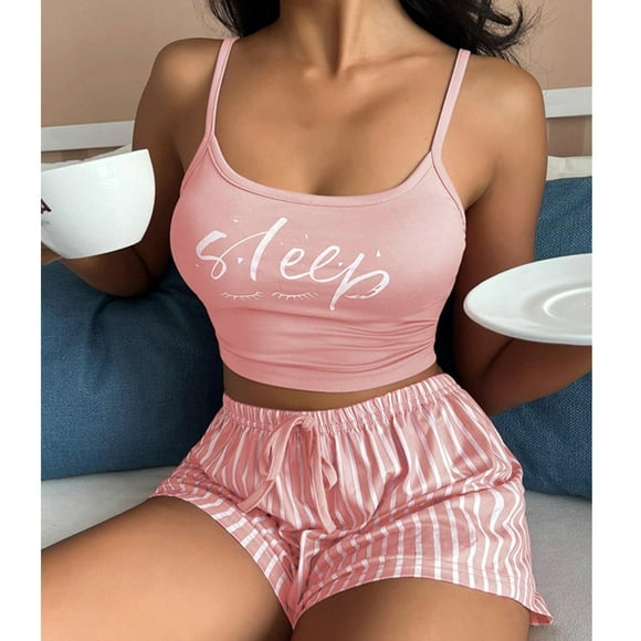 Summer Women's Pajamas Two-piece Sexy Camisole Vest Shorts Home Clothes paja