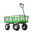 thumbnail image 5 of Steel Garden Cart 900 Lbs Capacity, Heavy Duty Utility Wagon, Outdoor Yard Cart with 10” Tires & Rotating Handle, Convertible Flatbed Wagon for Garden & Yard, 5 of 7