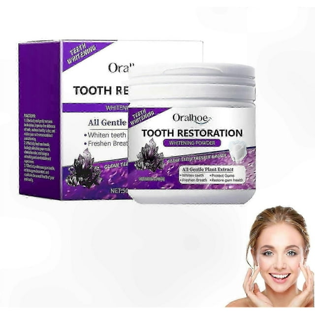 Natural Mineral Powder for Tooth Whitening, Fresh Breath Enhancement, and Comprehensive Oral Care Solution