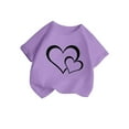 thumbnail image 3 of LRen Toddler Tshirts Girls 2t Girl Letter Prints Crewneck Short Sleeve T Shirt Top Girls' Trendy Casual Preppy Tops Kids Shirt Fashion Tee, 3 of 5