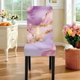thumbnail image 3 of TSOVTHRID Purple Gold Marble Print 7 Pcs Tablecloth Chair Covers Set Removable Washable Table Cover with Stretch Seat Slip Covers for Home Hotel Dining Room Banquet Party Decor, 3 of 6