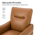 thumbnail image 4 of Faux Leather Upholstered Accent Chair Set of 2 Tufted Armchair Lounge Sofa Wood Legs Living Room Office Camel, 4 of 8
