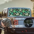 thumbnail image 2 of SEANATIVE St. Patrick's Day Decor Truck Window Graphic Decal Waterproof Perforated Vinyl Stickers See-Through Design Car Rear Film Decal for Pickups Trucks, Shamrock Leaf Black Green, 2 of 7