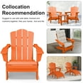 thumbnail image 3 of JUSTLET Adirondack Chair, 4PC Plastic Folding Outdoor Patio Chairs, Outside HDPE Chairs for Lawn, Yard, Orange, 3 of 9