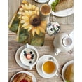 thumbnail image 7 of Summer Sunflowers Hand Towels Set, Waffle Weave Kitchen Towels 2 Pieces, Red Yellow Floral Leaf Wood Grain Microfiber Hair Face Bath Tea Towel Absorbent Quick Drying Cleaning Dish Cloths, 15.7"x23.6", 7 of 7
