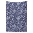 thumbnail image 3 of Ambesonne Under the Sea Tablecloth Rectangular Table Cover, Shells and Plants, 52"x70", Navy Blue White, 3 of 4