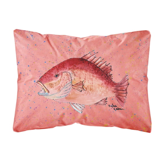 Carolines Treasures 8351PW1216 Strawberry Snapper Canvas Fabric Decorative Pillow, 12H x16W, multicolor
