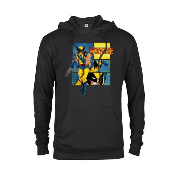 Marvel Studios X-Men ’97 Wolverine Claws Logo Action Panels- Pullover Hoodie for Adults - Customized-Black
