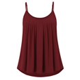thumbnail image 4 of Yigetop Women's Pleated Tank Tops Spaghetti Strap Camisole Curved Hem Fashion Casual 2026 Summer Tops Daily Wear Wine 8XL, 4 of 6