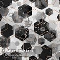 thumbnail image 4 of Grey Shower Curtain, Dark Grey Abstract Geometric Modern Grid Pattern Minimalist Bath Curtains Waterproof Fabric with Hooks for Home Decor, 72Wx78H, 4 of 6