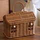 thumbnail image 4 of Woven Picnic Basket, Handmade Fruit Bread Snack Tote,Portable Carry Bag, 4 of 5