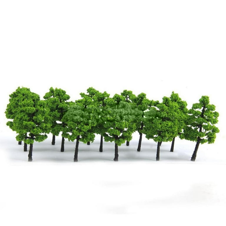 PRETYZOOM Lot De 20 Arbres Miniatures En Plastique Vert