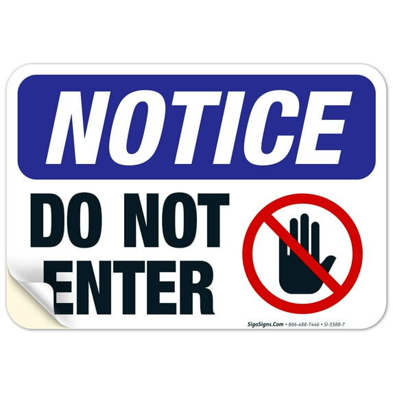 Do Not Enter Black And Red Warning Sign, OSHA Sign, 10x7 Vinyl Sticker