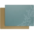 thumbnail image 1 of Royalty Art Napperons Boho Gris Sarcelle, Ensemble de 4 Pcs, Dessous en Liège Antidérapant, Surface Essuyable Résistante à la Chaleur pour la Protection de la Cuisine et de la Table à Manger, Motif Floral Mignon pour Déco de Ferme Ou Rustique, 1 of 5