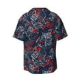 thumbnail image 6 of Lsque Cool Red Off-Road Vehicle print Men's Cuban Collar Short Sleeve Shirt Summer Beachwear Casual Button Down Fashionable Vacation Leisure Shirt-Medium, 6 of 7
