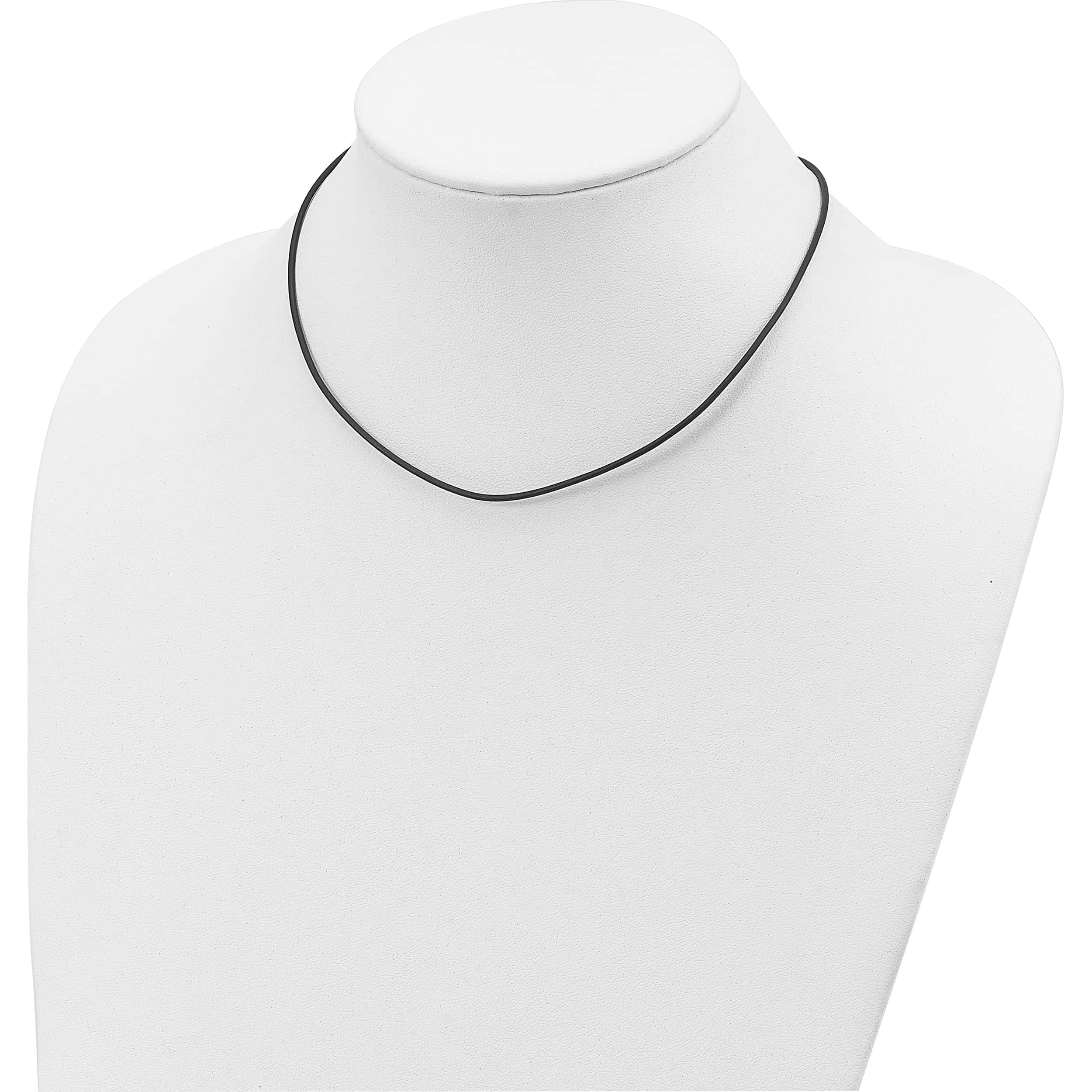 Sterling Silver 16Inch 1.5mm Brown Leather Cord Necklace (16 X 1.5) Made In United States qg1298-16