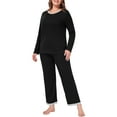 thumbnail image 4 of Cueply Womens Plus Size Pajamas Long Sleeve Pjs Sets Loungewear Sleepwear 1X-4X, 4 of 7