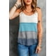 thumbnail image 2 of ABPHQTO Camiseta sin mangas de punto colorblock con tirantes finos ajustables azul cielo para mujer, 2 of 5