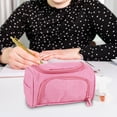 thumbnail image 4 of Btomtd Double-layer Pencil Cases Side Pocket Large Capacity Pencil Pouches Portable Students Pencil Bag, Pink, 4 of 5