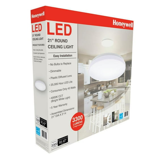 Honeywell White Led 21 Round Ceiling Light 3300 Lumen Honeywell White Led 21 Round Ceiling Light 3300 Lumen Kw233d801110 Walmart Com