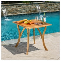 Outdoor Wood Square Dining Table - 31.5" - Teak Finish Patio Table