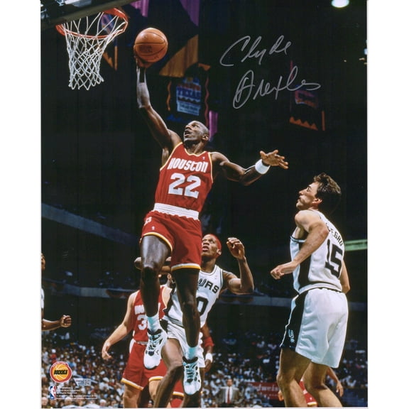 Clyde Drexler Houston Rockets Autographed 16" x 20" Dunking Photograph - Fanatics Authentic Certified