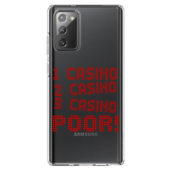 DistinctInk Clear Shockproof Hybrid Case for Galaxy Note 20 ULTRA (6.9" Screen) - TPU Bumper Acrylic Back Tempered Glass Screen Protector - 1 Casino 2 Casino 3 Casino Poor