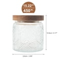 thumbnail image 3 of Ofertas Únicas 1 Pc Tarro de Vidrio Decorativo con Tapa Patrón de Hoja Contenedores Multipropósito [15.22oz], 3 of 5