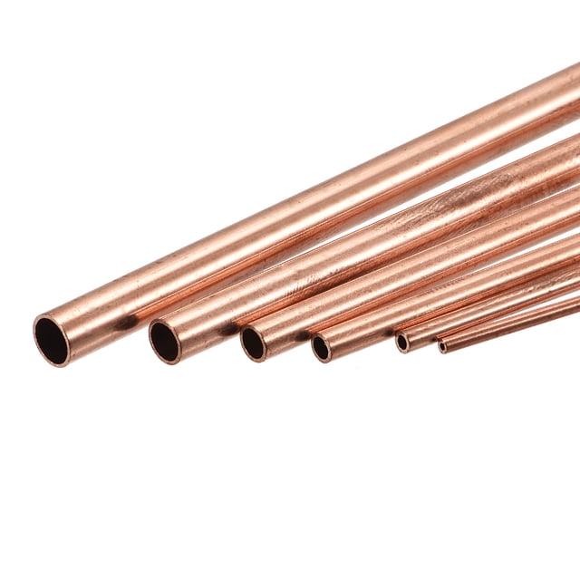 Cobre Tubo, 8mm 9mm 10mm 11mm 12mm 13mm OD x 0.5mm Pared Grosor 200mm Longitud Metal Tubo, Paquete de 6