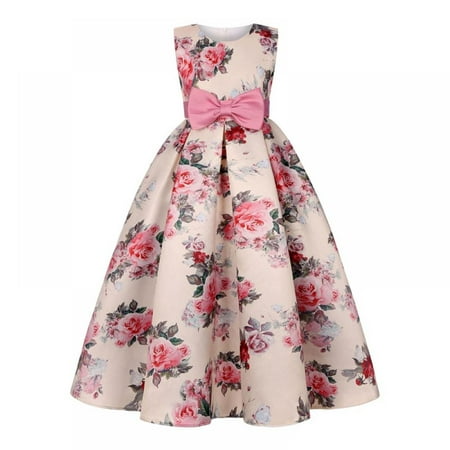 

Girls Dress Long Bridesmaid Wedding Tulle Dresses Birthday Formal Party Ball Gown Flower Girl Dress Princess Long Dress