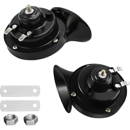 WIOMEASK  Super Loud Train Horn, Car Waterproof and Durable Air Electric Snail Horn, 12V Violent Sound Air Horn Replacement Kit, Car Accessories Universal (Black)