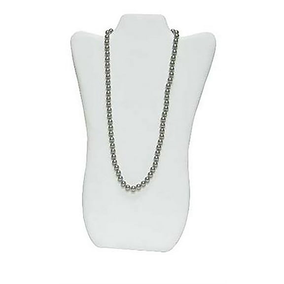 SSWBasics Tall White Faux Leather Necklace Display Easel (8 3/4"W x 14"H)