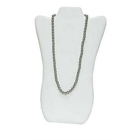 SSWBasics Tall White Faux Leather Necklace Display Easel - 25 Included