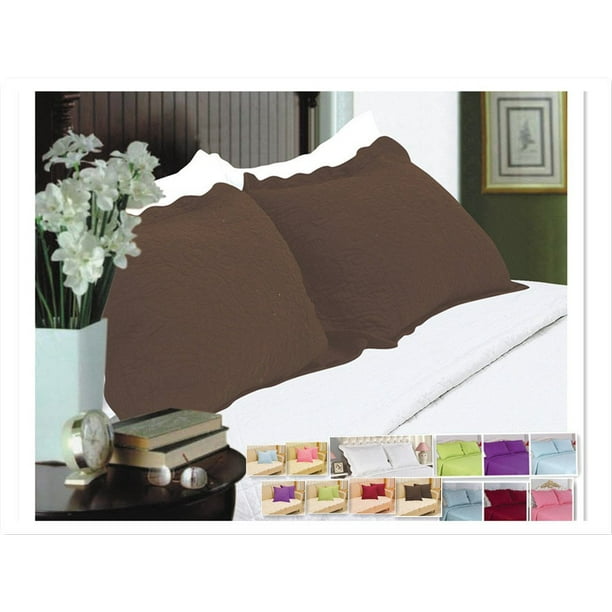 All For You 2Piece Embroidered Quilted Pillow shamsking size TOTAL