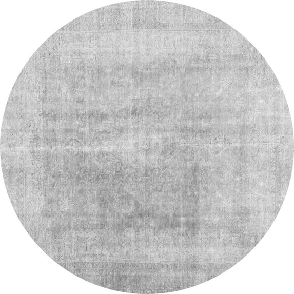Ahgly Company Indoor Round Abstract Gray Contemporary Area Rugs, 4' Round