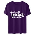 thumbnail image 4 of Teacher Shirt Women Teaching Tshirt Alphabet Graphic Short Sleeve Basic Tee Tops Kindergarten Teachers Gift T-Shirt, 4 of 6