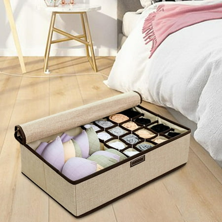 

Drawer Underwear Bra Organizer Sock Storage Box With Lid Rectangular Durable